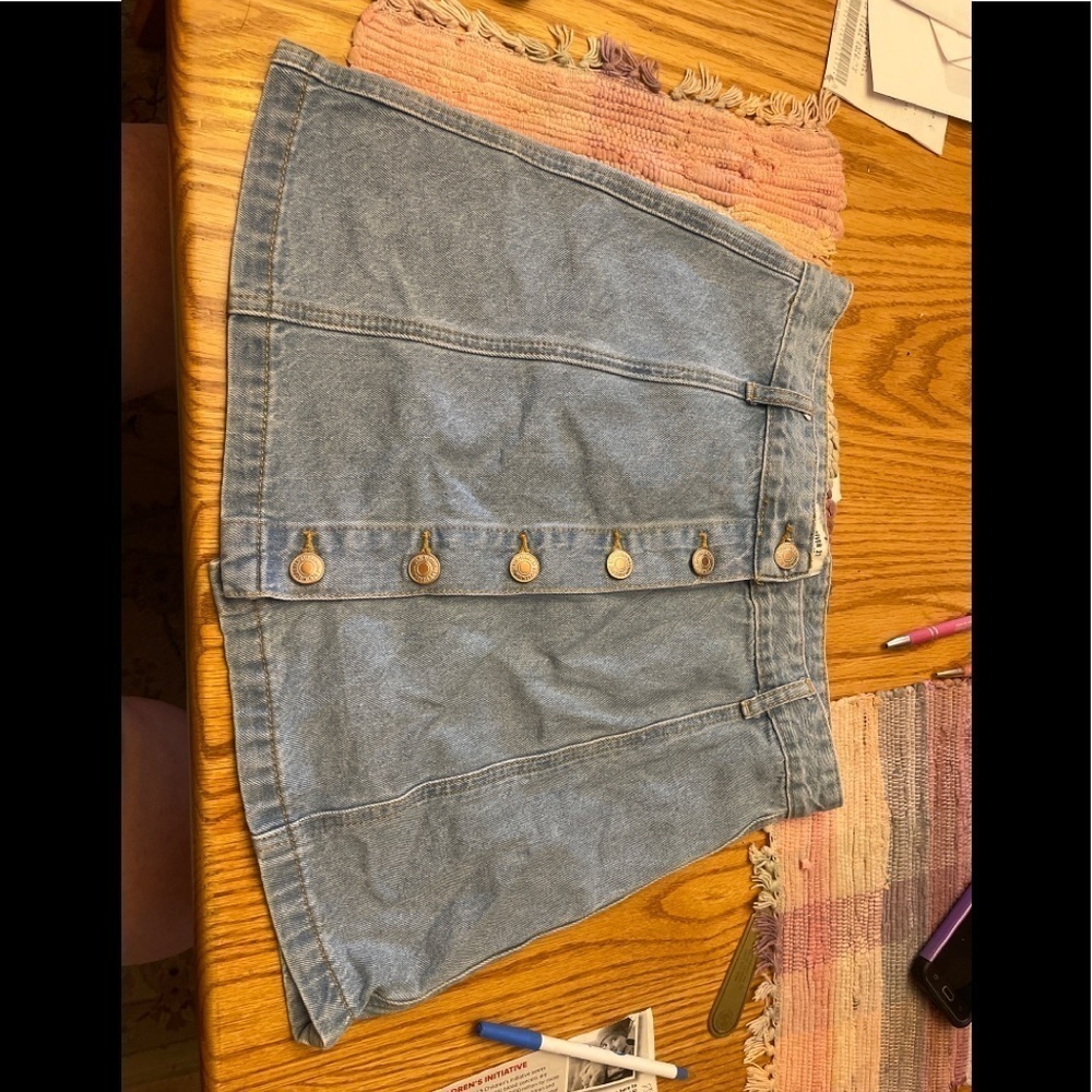 Forever 21 Button Up Mini Denim Skirt